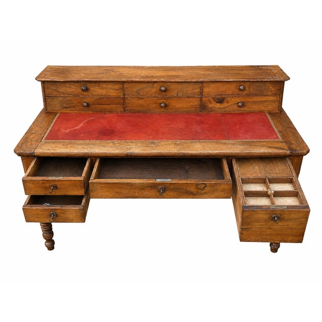 Large 19th Century French Desk with Drawers, 1890s For Sale - Image 3 of 16