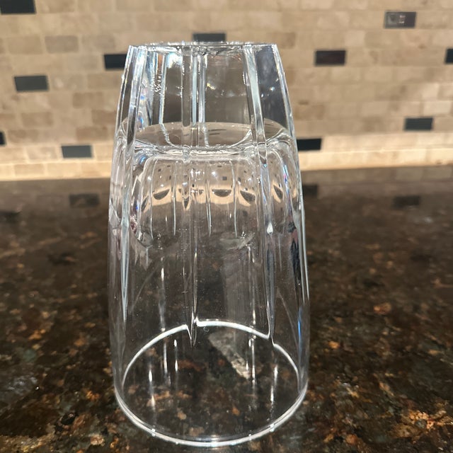 Mid 20th Century Modern Style French Contemporary Design Hand Cut Crystal Vase For Sale - Image 5 of 8