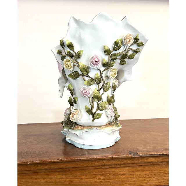 Pink Large Art Nouveau Vase in German Slip For Sale - Image 8 of 13