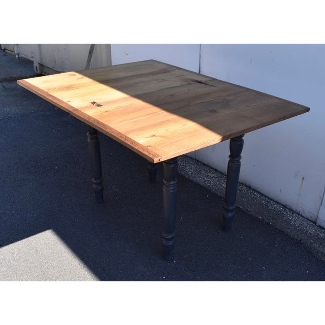 Blue Pine Turned Leg Swivel-Top Table For Sale - Image 8 of 9