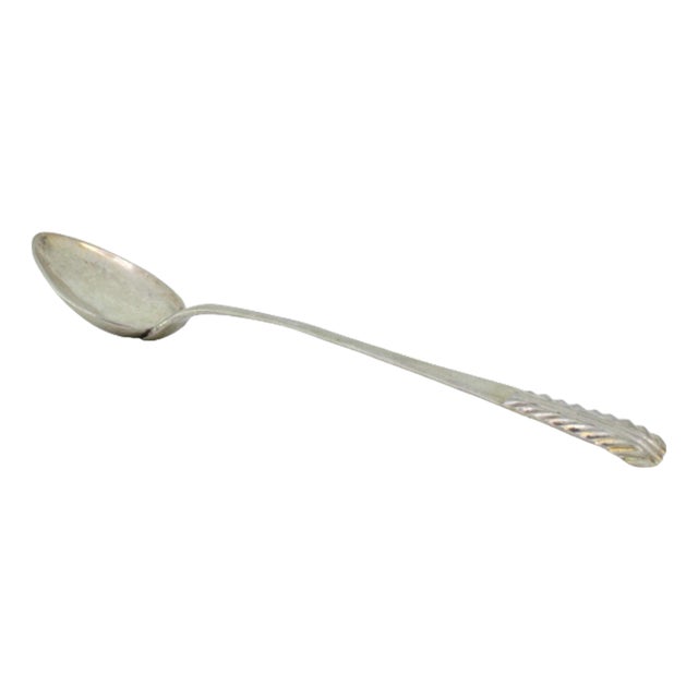 Silver Rice and Serving Spoon with Reliefs Handle For Sale