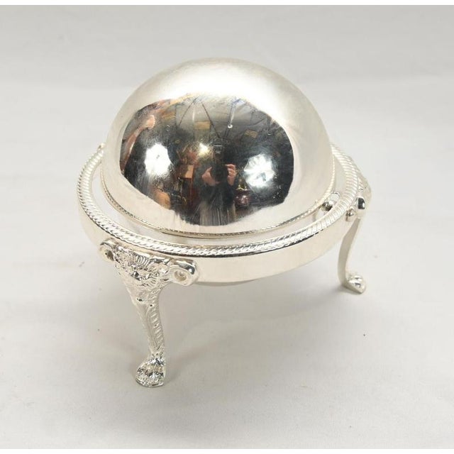 Silver Plated Ashtray with Glass Insert and Dome Cover For Sale - Image 6 of 9