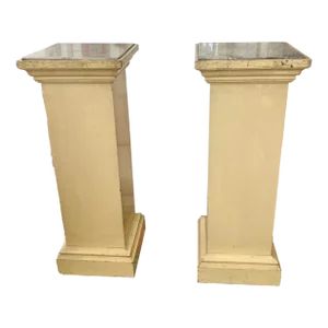 French Pedestals With Marble Tops - a Pair