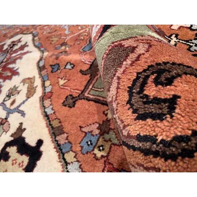 Pasargad Ivory Fine Hand-Knotted Serapi Design Rug 12' X 15'' For Sale In Washington DC - Image 6 of 9