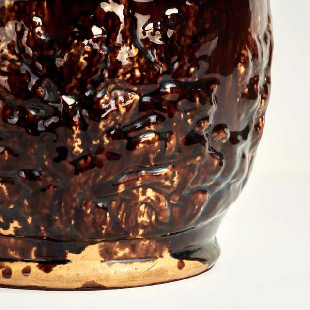 Antique Rockingham Pottery Pitcher With Dog Handle For Sale - Image 10 of 12