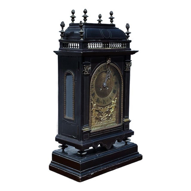 Victorian French Clock on Stand by Japy Frere For Sale
