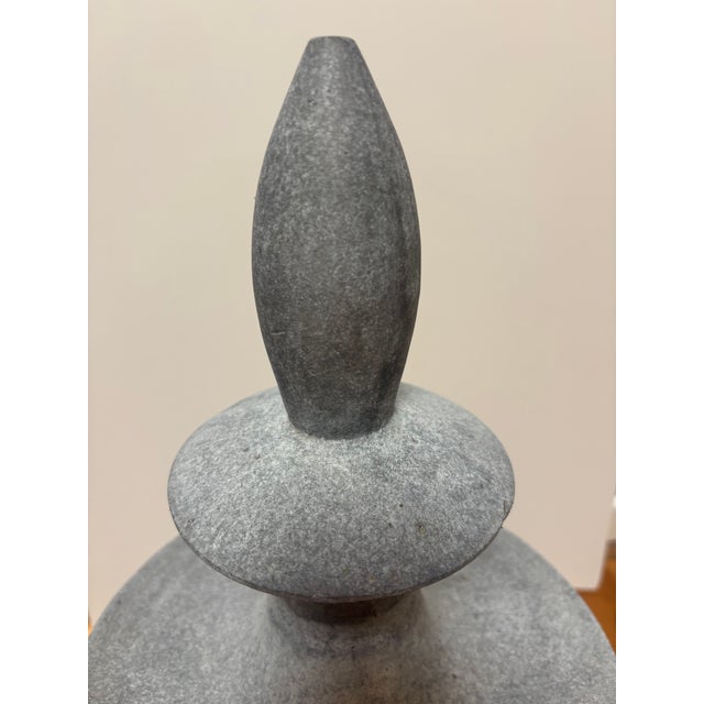 Vintage Regency-Style Metal Garden Urn For Sale - Image 4 of 8