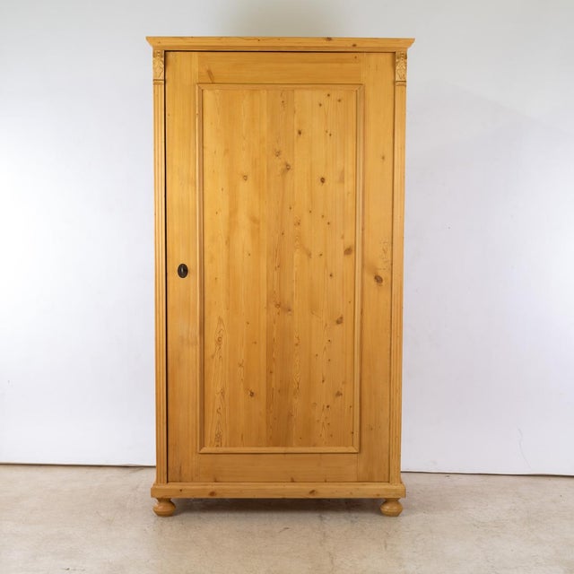 Wood Vintage Brown Wardrobe in Pine For Sale - Image 7 of 8