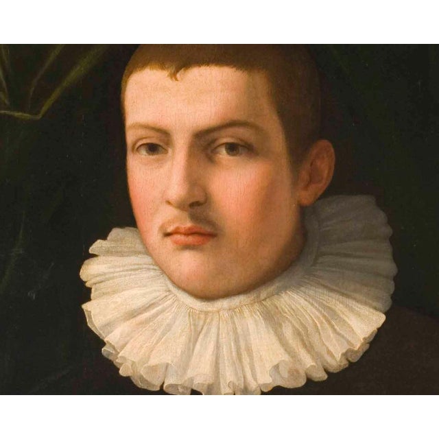Francesco Traballesi (Florence, Italy, 1541 - Mantua, Italy, 1588) Title: Portrait of a young man with a glove Medium: Oil...