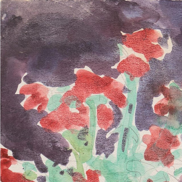 Paper 'Sweet Peas' by Victor Di Gesu, Louvre, Paris, Académie Chaumière, Los Angeles County Museum of Art, San Francisco Art Association, Carmel, California For Sale - Image 7 of 9