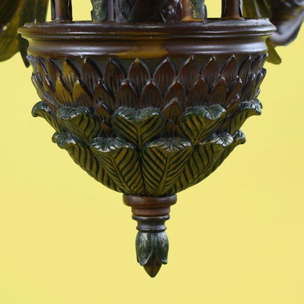 Mid-Century Modern Vintage Palm Tree With Monkey Chandelier For Sale - Image 3 of 5