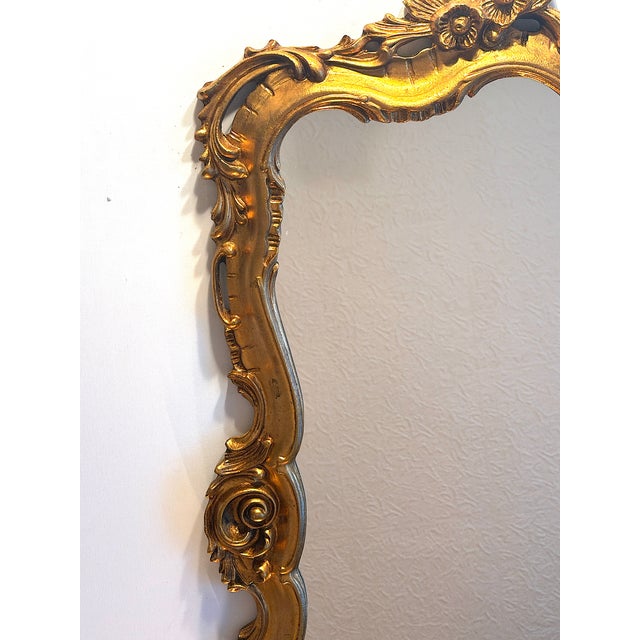 Mid-Century Modern Baroque Wooden Framed Mirror from Unbekannt, 1950s For Sale - Image 3 of 12