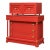 Vintage Mid Century Highboy Robot Dresser in Poppy Red Orange For Sale