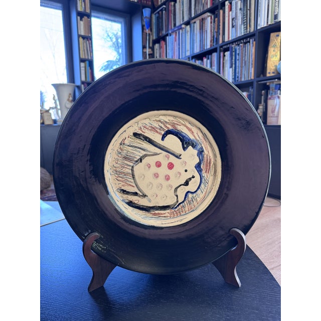 Large Ornamental Platter by Jean-Paul Van Lith, 1990s, in Flawless conditions. Designed 1990 to 1999 This piece has an...