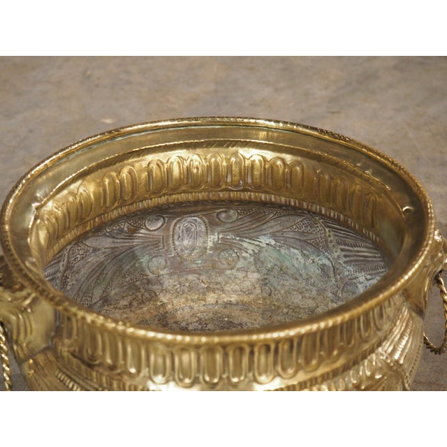 1900 - 1909 A Polished Circa 1900 French Brass Jardiniere Table Planter For Sale - Image 5 of 14