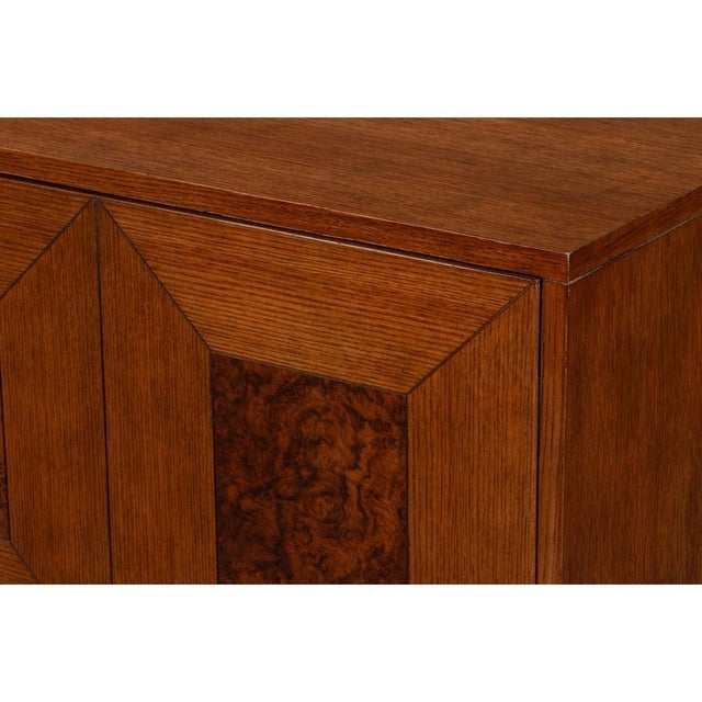 Old-World Marquetry Credenza, 86" - Walnut and Oak With Burl-Inset For Sale In Raleigh - Image 6 of 12