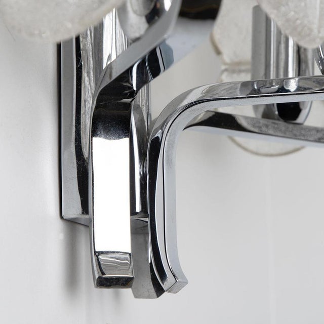 Vintage Glass Leaves Chrome Wall Lights by Carl Fagerlund for Orrefors, 1960s For Sale - Image 9 of 17