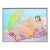 Large Pop Art Modernist Oil Painting of Two Sun Bathers at the Beach For Sale