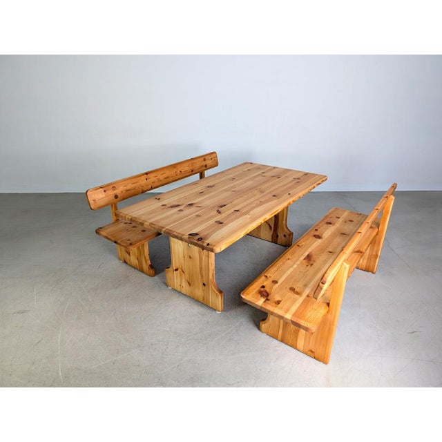 Wood Two Benches and Table by Carl Malmsten for Karl Andersson and Sner, Set of 3 For Sale - Image 7 of 9