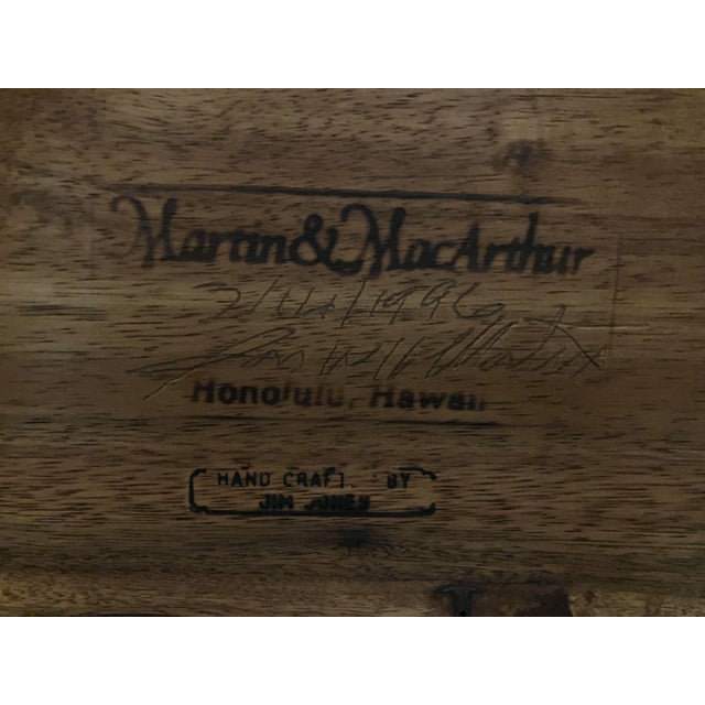 Wood 1990s Martin & MacArthur Hawaiian Slat Back Rocking Chair - Solid Hawaiian Curly Koa & Select Koa For Sale - Image 7 of 7