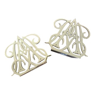 Queen Anne Cypher Vintage 1977 Colonial Williamsburg Foundation Brass Bookends- a Pair For Sale