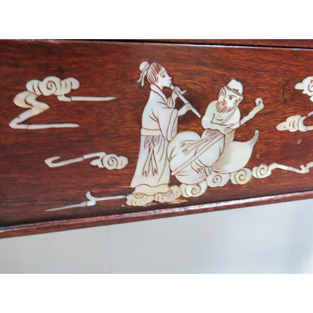 Wood Chinese Rosewood Inlaid Altar Style Console Table For Sale - Image 7 of 9