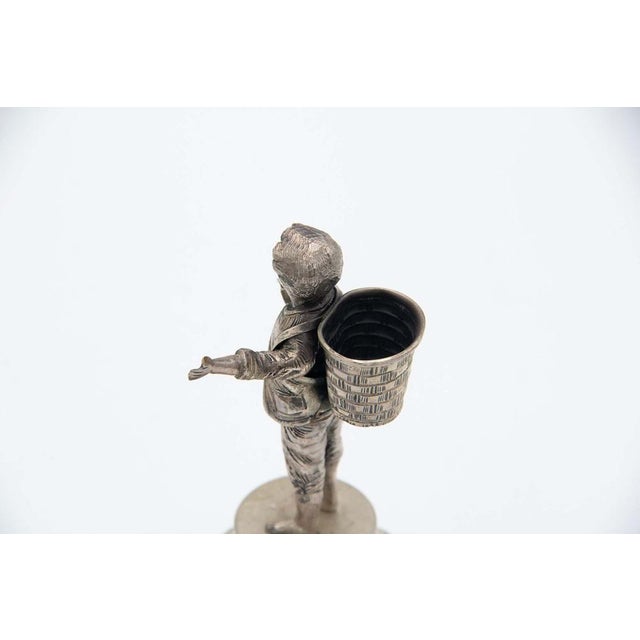 Silver Toothpick Holder with Boy For Sale - Image 3 of 5