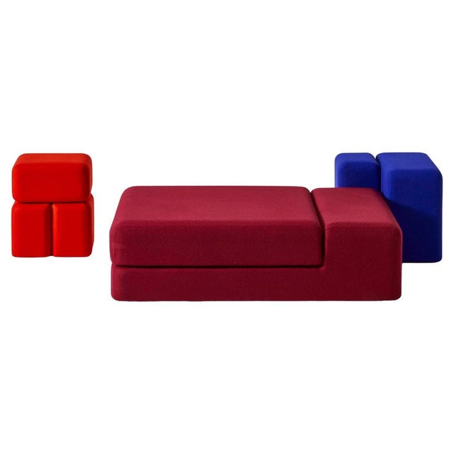 Soft Corners Side Table & Pouffs by Linde Freya Tangelder for Cassina, Set of 3 For Sale - Image 11 of 11