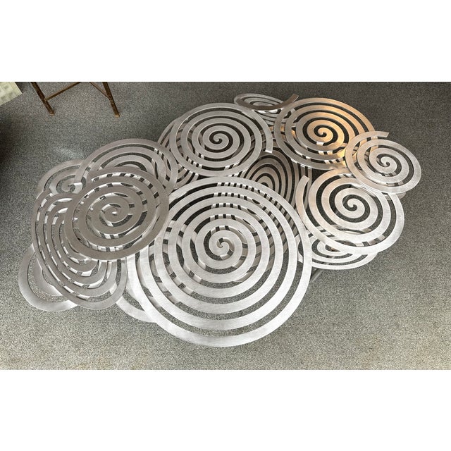 Metal Contemporary Stainless Steel Spiral Coffee Table by Antonio Cagianelli, Italy For Sale - Image 7 of 12