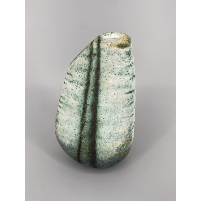 Ceramic Mid-Century Studio Ceramic Flower Vase by Ágoston Simó, Hungary For Sale - Image 7 of 16