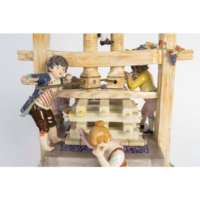 Ceramic Large The Wine Press Figurine Group in Porcelain from Meissen, Early 20th Century For Sale - Image 7 of 9