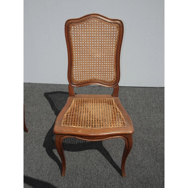 Vintage French Country Brown Cane Side Chairs - a Pair For Sale - Image 4 of 13