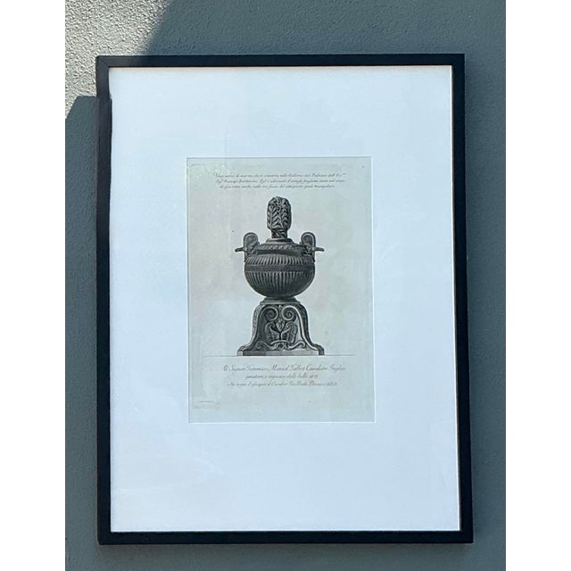 Vintage Italian Monumental Giovanni Batista Piranesi Urn Print For Sale - Image 12 of 12