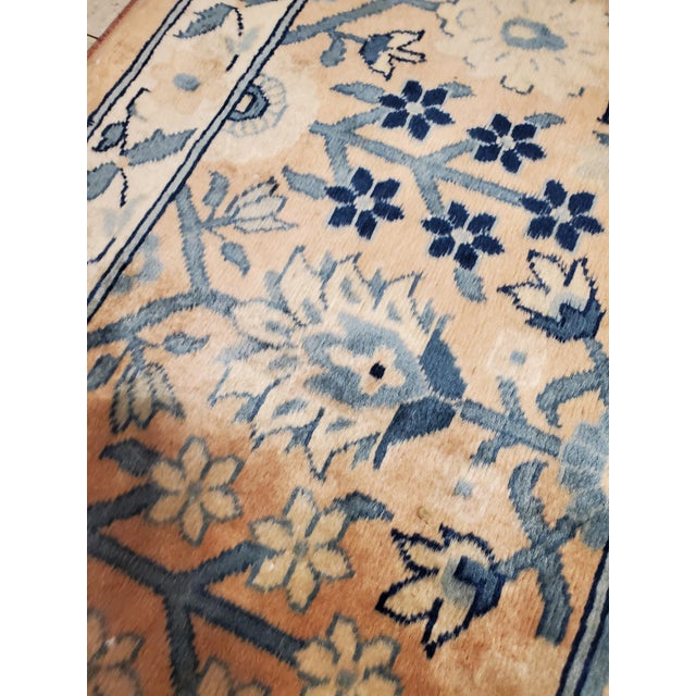 Antique Indian Amritsar Handmade Oriental Rug, Blue, Taupe Creams Allover Design For Sale In New York - Image 6 of 18