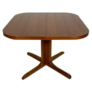 Large Vintage Square Extendable Dining Table in Teak, 1970s For Sale