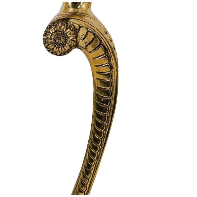 1960s (4pc) Hollywood Regency Brass Caryatid Candleholders For Sale - Image 11 of 12