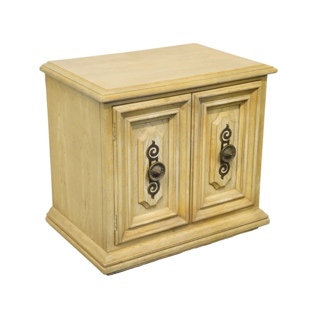 Farcher Furniture Italian Contemporary 26" Pickled Wood Cabinet Nightstand 470-9881 For Sale - Image 4 of 11