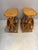 A unique pair of 1970s Rattan Mid-Century Modern Side Bedside End Sofa Table Magazine Rack. These vintage tables are 23...