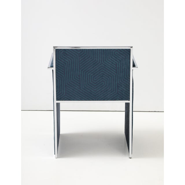 Mid-Century Modern 1970's Streamline Chrome Italian Dining Chairs Set Of 6 For Sale - Image 3 of 12