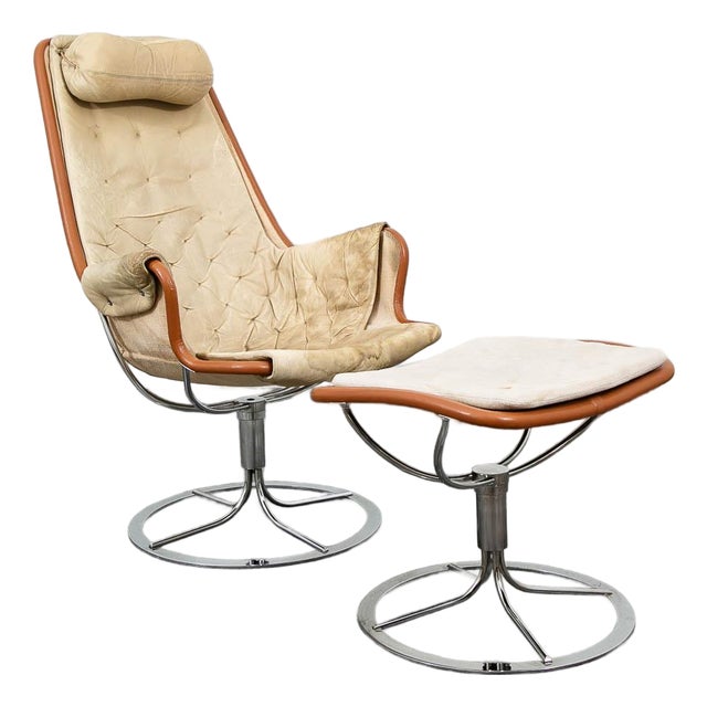Mid Century Danish Modern Lounge Chair Dux Bruno Mathsson Jetson Leather Swivel For Sale