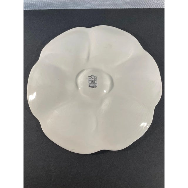 White Mid 20th Century French Gien White Oyster Plate For Sale - Image 8 of 12
