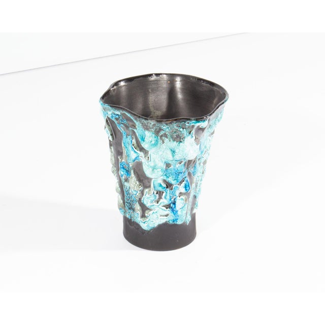 Mid-Century Modern Écume De Mer French Fat Lava Ceramic Vase Designed by Le Cyclope For Sale - Image 3 of 9