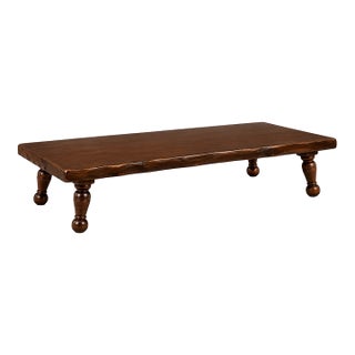 Late 20th Century Rustic Primitive Solid Wood Coffee Table — Refinished in Old Chapel Satin Walnut For Sale