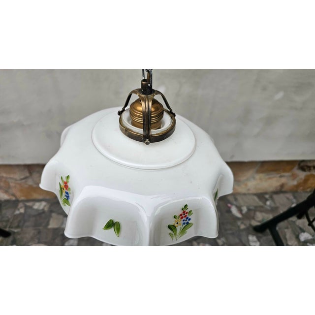 Art Nouveau brass lamp, dimensions: height 68 cm, diameter 24.5 cm. European Plug (up to 250V).The wiring of this item may...