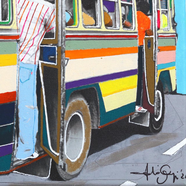 Social Distance #7 - Original Urban Abstract Figurative Mixed Media Painting on Canvas For Sale - Image 4 of 9