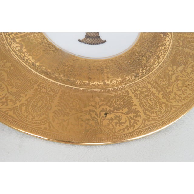 Early 20th Century Heinrich and Co Selb Bavaria Porcelain 22k Filigree Set of 5 Plates 4802b For Sale - Image 10 of 17