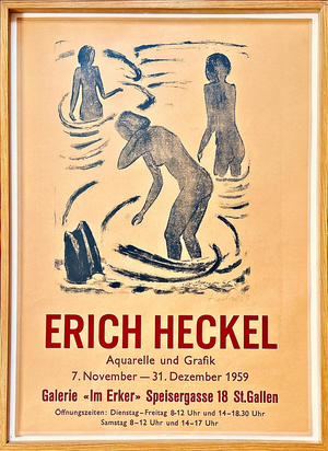 Nude Bathing Girls Poster from Erich Heckel, 1957