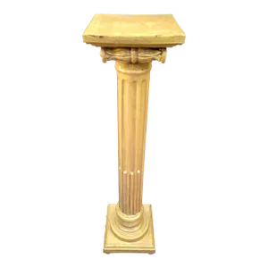 Vintage Gilt Cast Concrete Ionic Order Column Pedestal