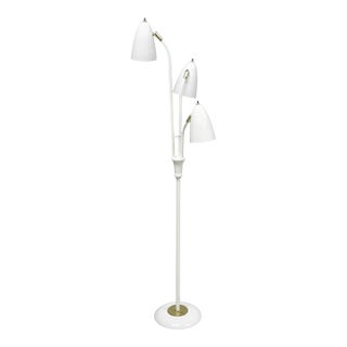 Mid 20th Century Gerald Thurston for Lightolier Mid Century Modern White Metal Pole Floor Lamp For Sale