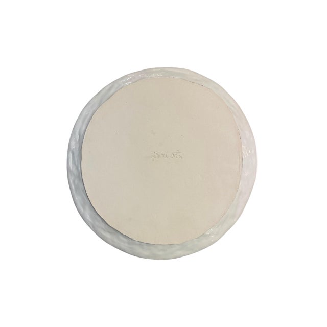 Illustration Vintage Hand-Painted Ceramic Hercules Beetle Decorative Plate For Sale - Image 3 of 12
